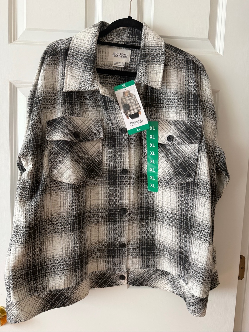 Boston Traders Black & White Plaid Utility Jacket